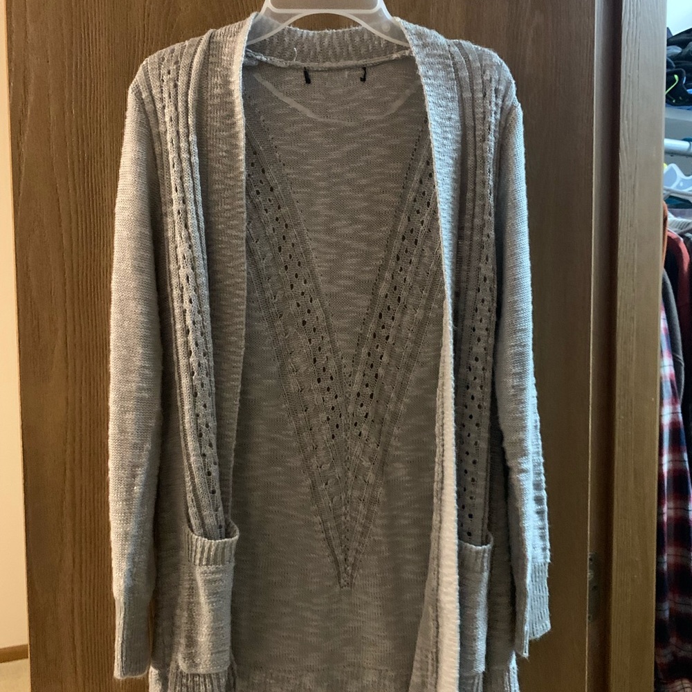 Gray cardigan (long length)